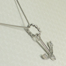 Load image into Gallery viewer, 2400685-Beautiful-Unique-14K-Solid-White-Gold-Diamond-Anchor-Pendant-Necklace