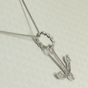 2400685-Beautiful-Unique-14K-Solid-White-Gold-Diamond-Anchor-Pendant-Necklace