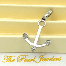 Load image into Gallery viewer, 2400686 BEAUTIFUL UNIQUE 14K WHITE GOLD ANCHOR DIAMOND PENDANT CHARM