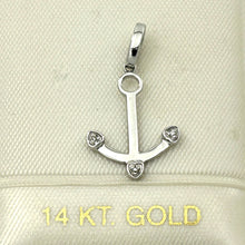 Load image into Gallery viewer, 2400686 BEAUTIFUL UNIQUE 14K WHITE GOLD ANCHOR DIAMOND PENDANT CHARM