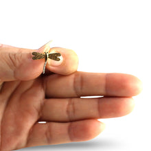 Load image into Gallery viewer, 14k Solid Yellow Gold Dragonflies Diamond Pendant Necklace