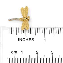 Load image into Gallery viewer, 14k Solid Yellow Gold Dragonflies Diamond Pendant Necklace