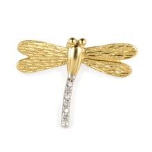 Load image into Gallery viewer, 14k Solid Yellow Gold Dragonflies Diamond Pendant Necklace