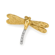 Load image into Gallery viewer, 14k Solid Yellow Gold Dragonflies Diamond Pendant Necklace