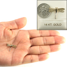 Load image into Gallery viewer, 2400750-Beautiful-Unique-Dragonflies-14k-Yellow-Gold-Diamonds-Charm-Necklace