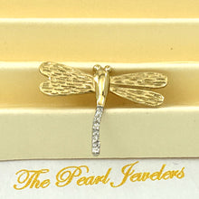 Load image into Gallery viewer, 2400750-Beautiful-Unique-Dragonflies-14k-Yellow-Gold-Diamonds-Charm-Necklace