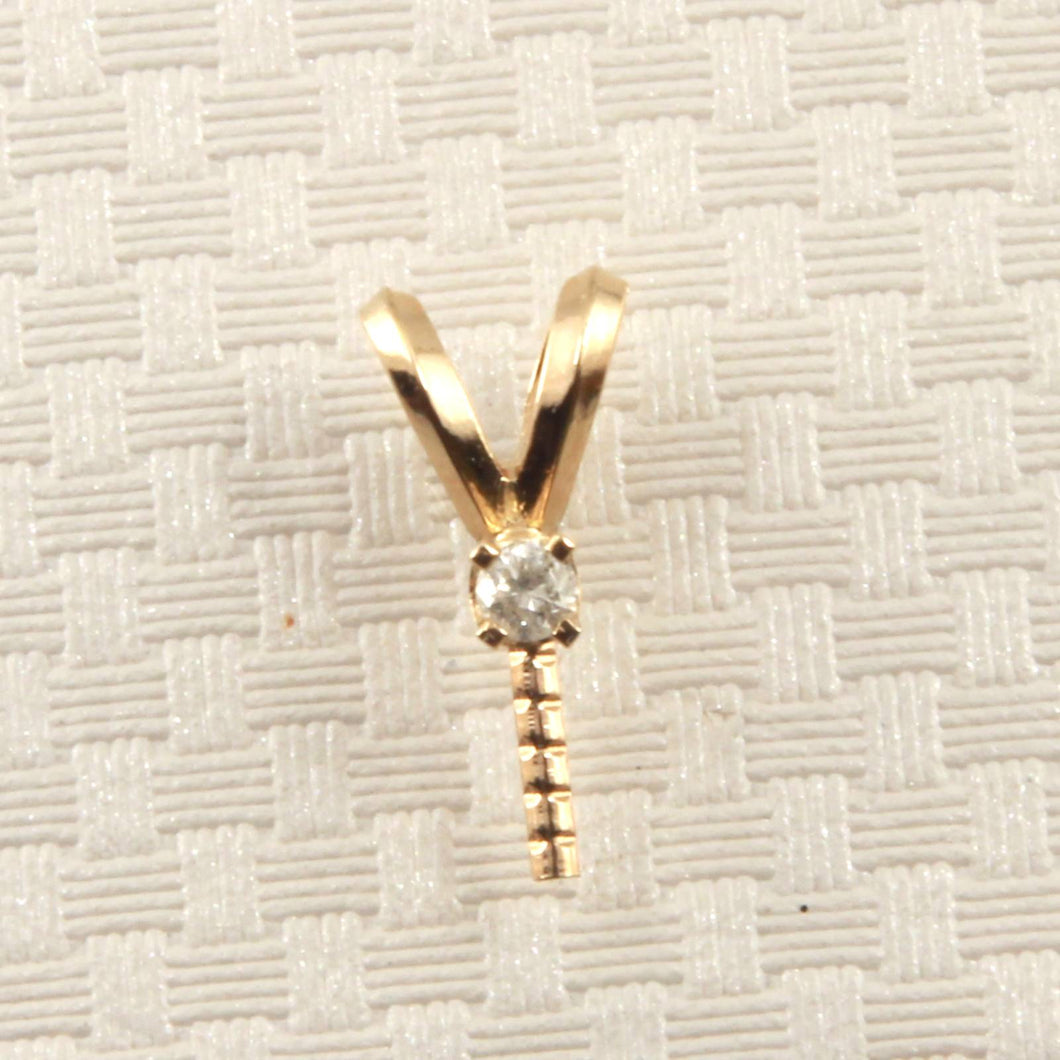 14K Gold Diamond-Set Rabbit-Ear Pendant Bail for Pearls