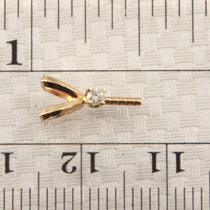 14K Gold Diamond-Set Rabbit-Ear Pendant Bail for Pearls