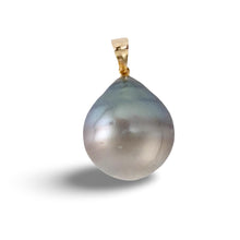 Load image into Gallery viewer, 14k Yellow Gold Raindrop Shaped Tahitian Pearl Pendant