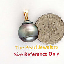 Load image into Gallery viewer, 14K Yellow Gold 11.5mm Baroque Tahitian Pearl Pendant Gray Green