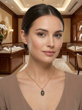 Load image into Gallery viewer, 14K Yellow Gold Baroque Tahitian Pearl Pendant Blue Green Gray
