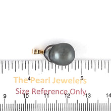 Load image into Gallery viewer, 14K Yellow Gold Baroque Tahitian Pearl Pendant Blue Green Gray