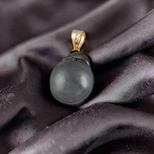 Load image into Gallery viewer, 14K Yellow Gold Baroque Tahitian Pearl Pendant Blue Green Gray