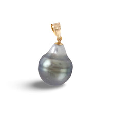 Load image into Gallery viewer, Baroque Silver Gray Tahitian Pearl 14K Yellow Gold Pendant