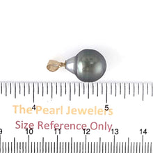 Load image into Gallery viewer, Baroque Silver Gray Tahitian Pearl 14K Yellow Gold Pendant