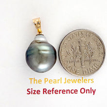 Load image into Gallery viewer, Baroque Silver Gray Tahitian Pearl 14K Yellow Gold Pendant