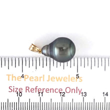 Load image into Gallery viewer, Baroque Tahitian Pearl Blue Green Gray14K Yellow Gold Pendant