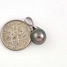 Load image into Gallery viewer, 14k White Gold Black-Blue Tahitian Pearl Pendant