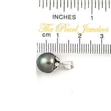 Load image into Gallery viewer, 14k White Gold 9.3 mm Black-Blue Tahitian Pearl Pendant