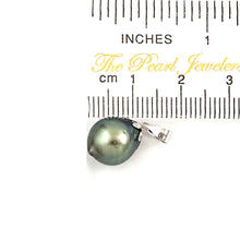 Load image into Gallery viewer, Baroque Black Tahitian Pearl Flower Cap Pendant 14k