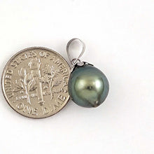 Load image into Gallery viewer, Baroque Black Tahitian Pearl Flower Cap Pendant 14k