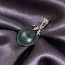 Load image into Gallery viewer, Black Tahitian Pearl Cap Pendant with Chain Options 14k