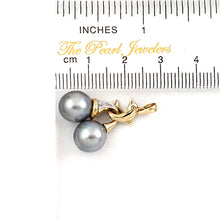 Load image into Gallery viewer, Silver Tone Tahitian Pearl Dolphin Pendant 14k Gold