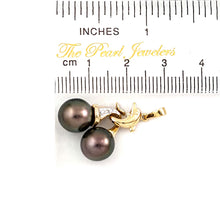 Load image into Gallery viewer, Black Tahitian Pearl Dolphin Pendant 14k