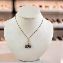 Load image into Gallery viewer, Black Tahitian Pearl Dolphin Pendant 14k