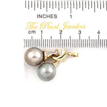 Load image into Gallery viewer, Silver &amp; Gray Tahitian Dolphin Pearl Pendant 14k Gold