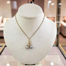 Load image into Gallery viewer, Silver &amp; Gray Tahitian Dolphin Pearl Pendant 14k Gold