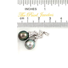 Load image into Gallery viewer, 14k White Gold Dolphin-Design Tahitian Pearl Pendant