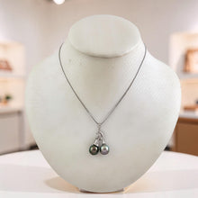 Load image into Gallery viewer, 14k White Gold Dolphin-Design Tahitian Pearl Pendant