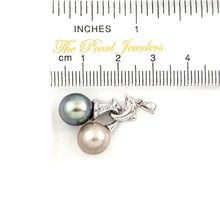Load image into Gallery viewer, 14k White Gold Blue &amp; Grey Tahitian Pearl Dolphin Pendant