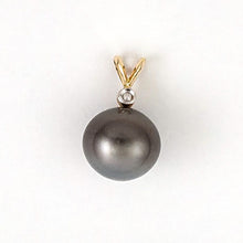 Load image into Gallery viewer, 14k Yellow Gold Black Tahitian Pearl &amp; Diamond Pendant