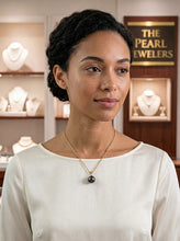 Load image into Gallery viewer, 14k Yellow Gold Black Tahitian Pearl &amp; Diamond Pendant