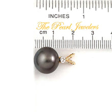 Load image into Gallery viewer, 14k Yellow Gold Black Tahitian Pearl &amp; Diamond Pendant