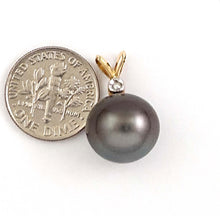 Load image into Gallery viewer, 14k Yellow Gold Black Tahitian Pearl &amp; Diamond Pendant