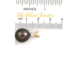 Load image into Gallery viewer, 14k Yellow Gold Black Tahitian Pearl &amp; Diamond Pendant
