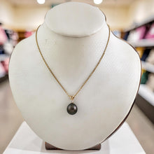 Load image into Gallery viewer, 14k Yellow Gold Black Tahitian Pearl &amp; Diamond Pendant