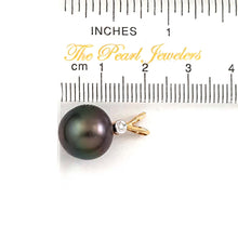 Load image into Gallery viewer, 14k Yellow Gold Diamond Natural Black Tahitian Pearl Pendant
