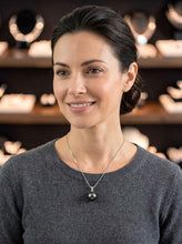 Load image into Gallery viewer, 14k White Gold Black Tahitian Pearl &amp; Diamond Pendant