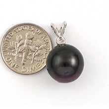 Load image into Gallery viewer, 14k White Gold Black Tahitian Pearl &amp; Diamond Pendant