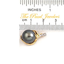 Load image into Gallery viewer, 14k Yellow Gold Octopus Black Tahitian Pearl &amp; Diamond Pendant