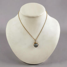 Load image into Gallery viewer, 14k Yellow Gold Octopus Black Tahitian Pearl &amp; Diamond Pendant