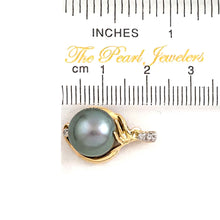 Load image into Gallery viewer, 14k Yellow Gold Octopus Black Tahitian Pearl &amp; Diamond Pendant