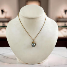 Load image into Gallery viewer, 14k Yellow Gold Octopus Black Tahitian Pearl &amp; Diamond Pendant