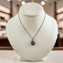 Load image into Gallery viewer, 14k Yellow Gold Feather Black Tahitian Pearl Pendant