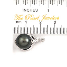 Load image into Gallery viewer, 14k White Gold Diamond &amp; Black Tahitian Pearl Pendant