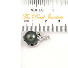 Load image into Gallery viewer, 14k White Gold Diamond &amp; Black Tahitian Pearl Pendant